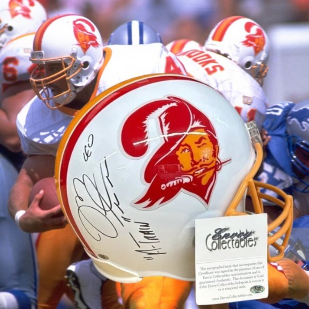 Tampa Bay Buccaneers Mike Alstott Autographed FS Throwback Replica Helmet w/COA